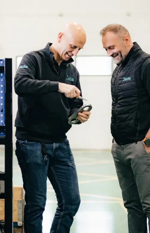 Jade Engineering directors Sean Mackey and Adam Jones following the company’s dual ISO certification.