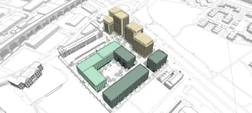 Architectural visualisation of the £100m New Foundry Square residential development in Leeds.