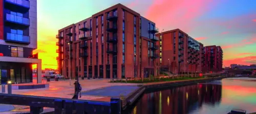 Middlewood Locks development in Manchester, where housebuilding is set to benefit from government social and affordable housing investment.
