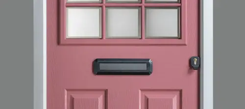 New door styles from Solidor include the Kensington, shown here in Antique Pink.